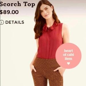 CAbi Burgundy Sleeveless Blouse